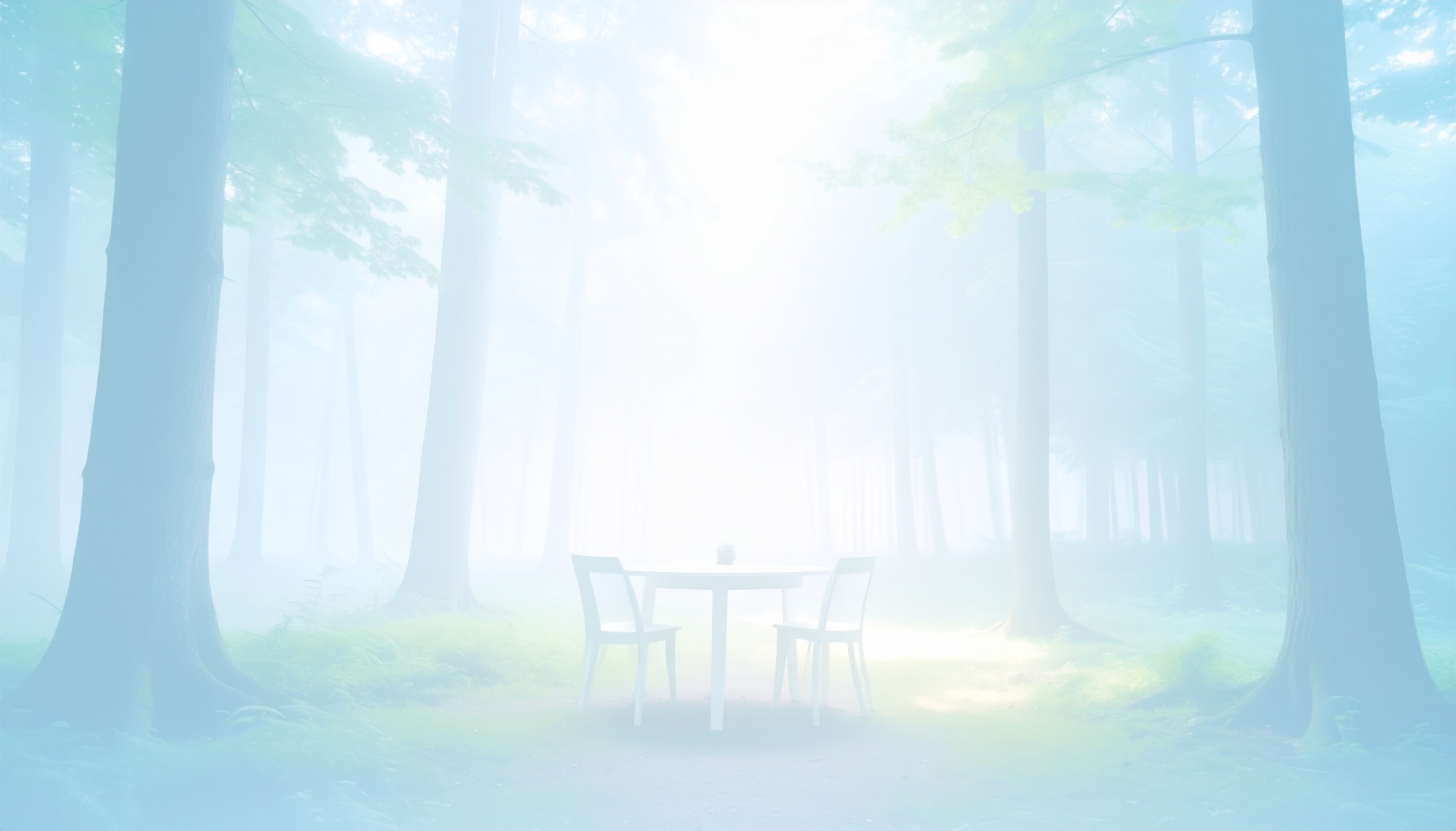 霧に包まれた静かな林の中の家